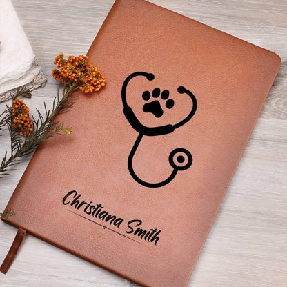 Veterinarian Personalized Leather Journal – Gift for Vet – view 9