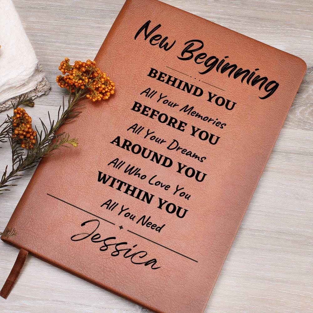 New Beginning Personalized Leather Journal – New Chapter Gift – view 5