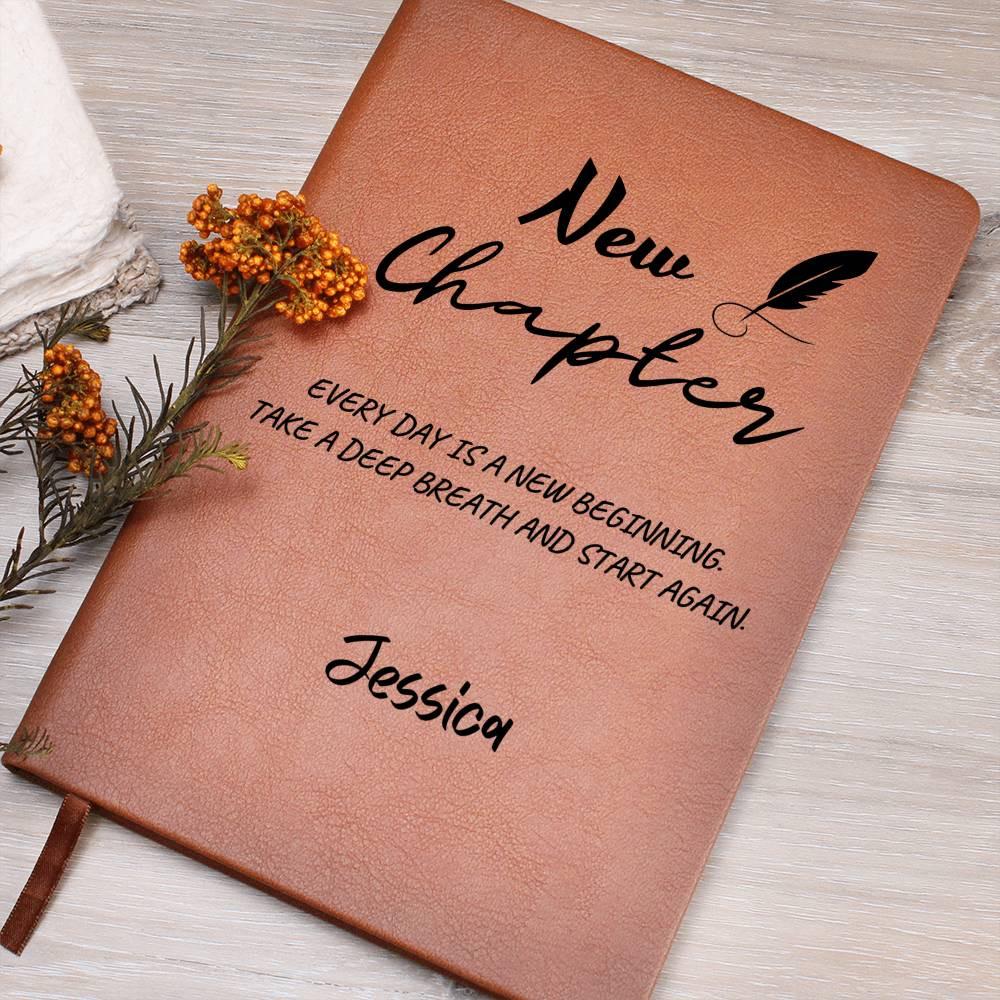 New Chapter Personalized Leather Journal – Retirement Gifts – view 9