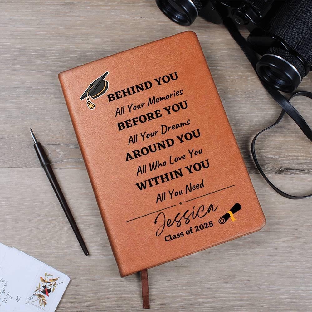 Personalized Graduation Gift Vegan Leather Journal – Grad Gift for her – view 9
