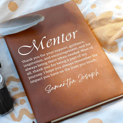 Personalized Mentor Appreciation Leather Journal – Gift for Mentor