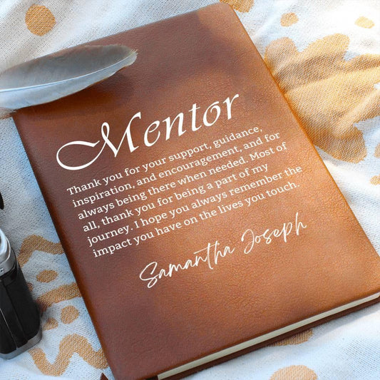 Personalized Mentor Appreciation Leather Journal – Gift for Mentor