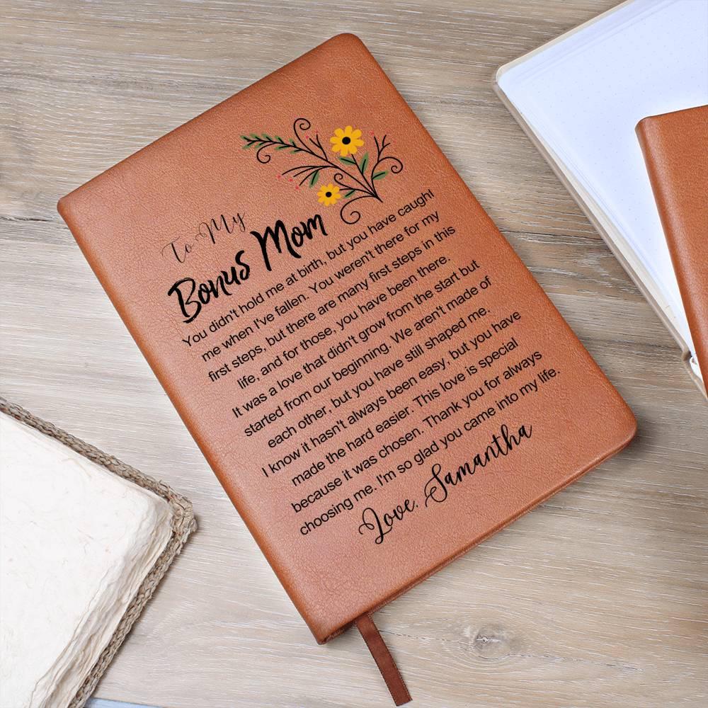 To My Bonus Mom Personalized Leather Journal – Stepmom Journal Gift – view 8