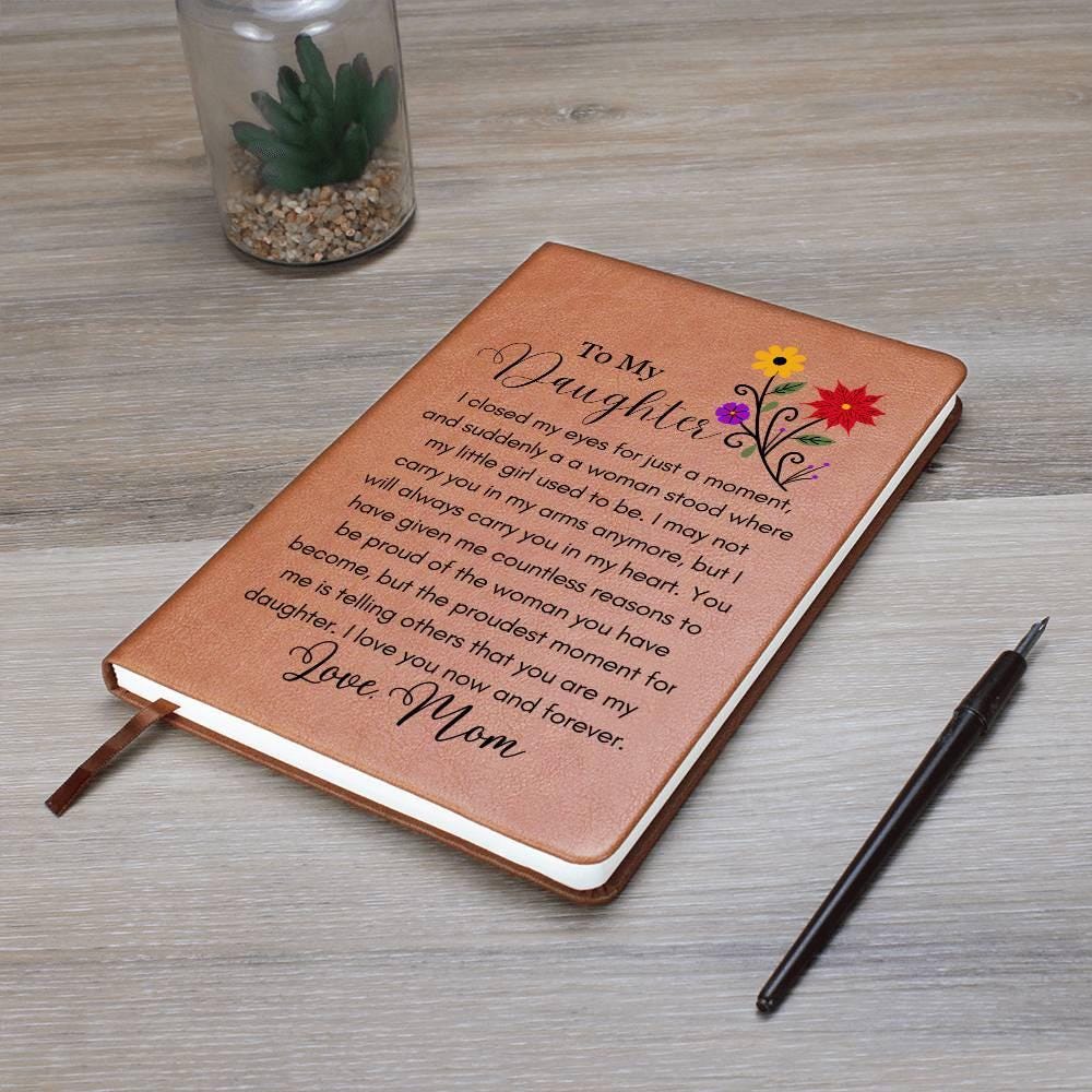 To my Daughter Personalized Floral Leather Journal – Gift from Mom – view 10