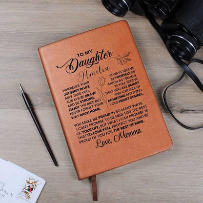 Daughter Personalized Leather Journal – Gift from Mom – view 10