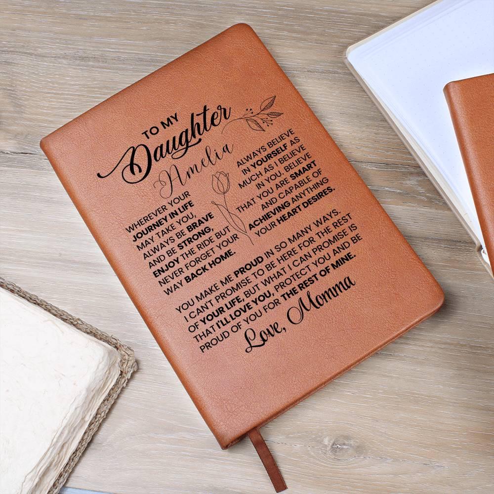 Daughter Personalized Leather Journal – Gift from Mom – view 8