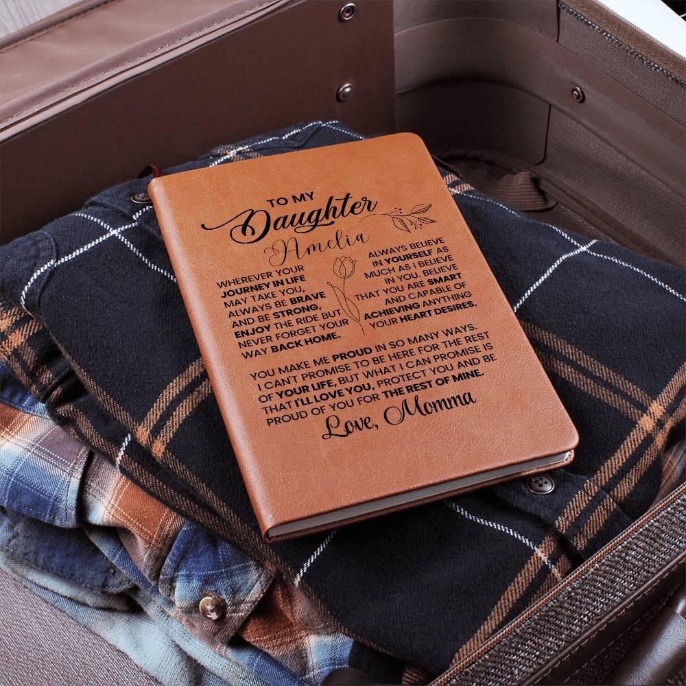 Daughter Personalized Leather Journal – Gift from Mom – view 5