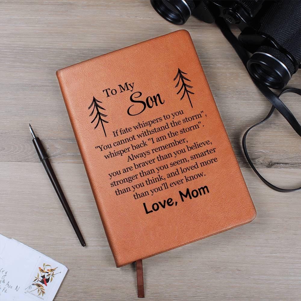 To My Son Personalized Leather Journal – Son Gift from Mom – view 8