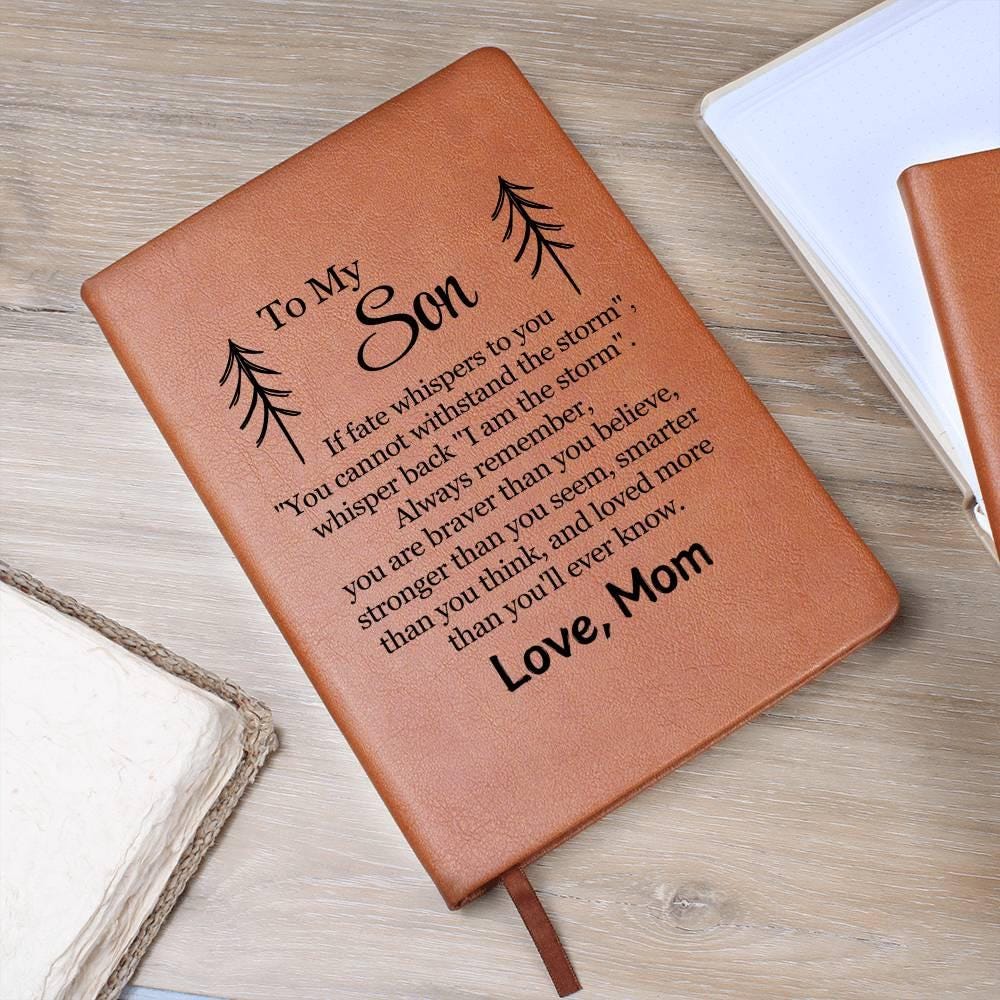 To My Son Personalized Leather Journal – Son Gift from Mom – view 9