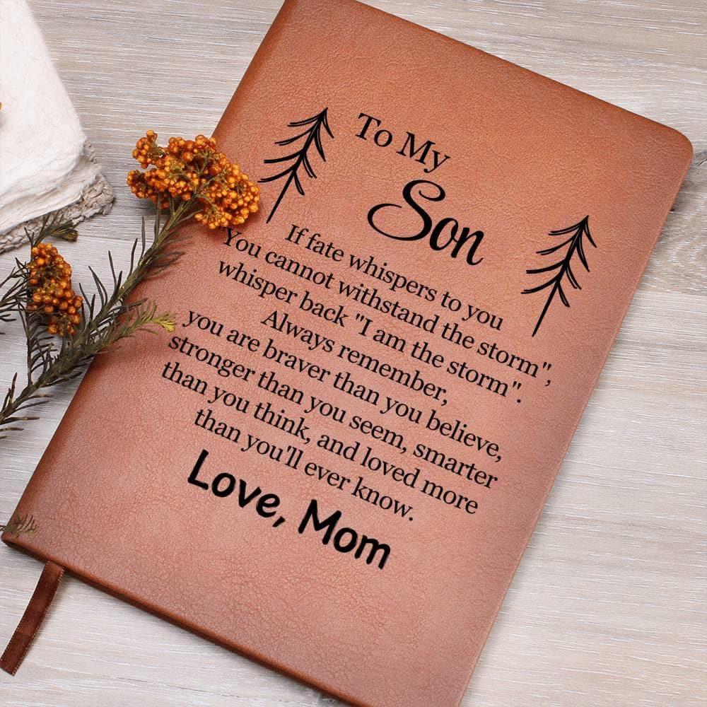 To My Son Personalized Leather Journal – Son Gift from Mom