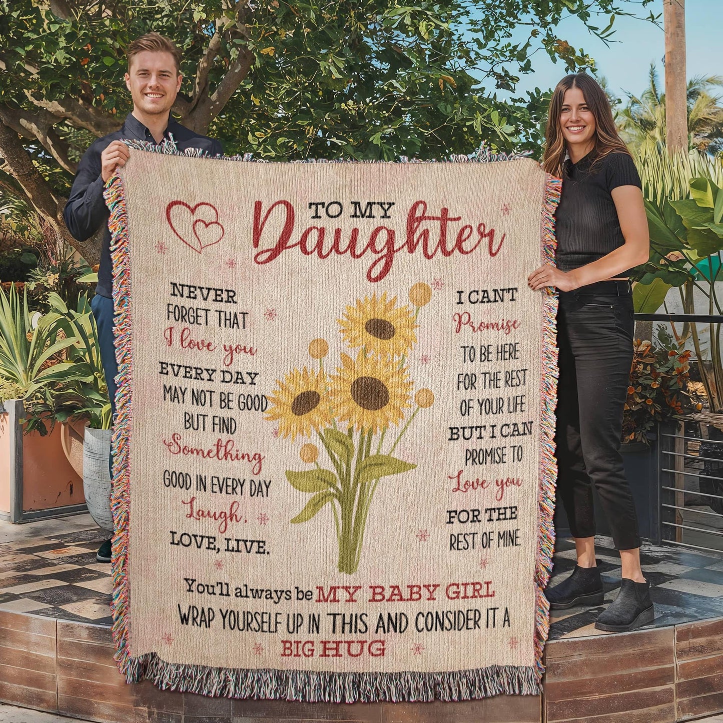 To My Daughter Heirloom Woven Blanket – Daughter Gift from mom – view 6
