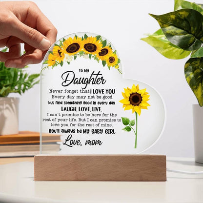 To My Daughter Personalized Heart Acrylic Plaque – Birthday Gift – view 10