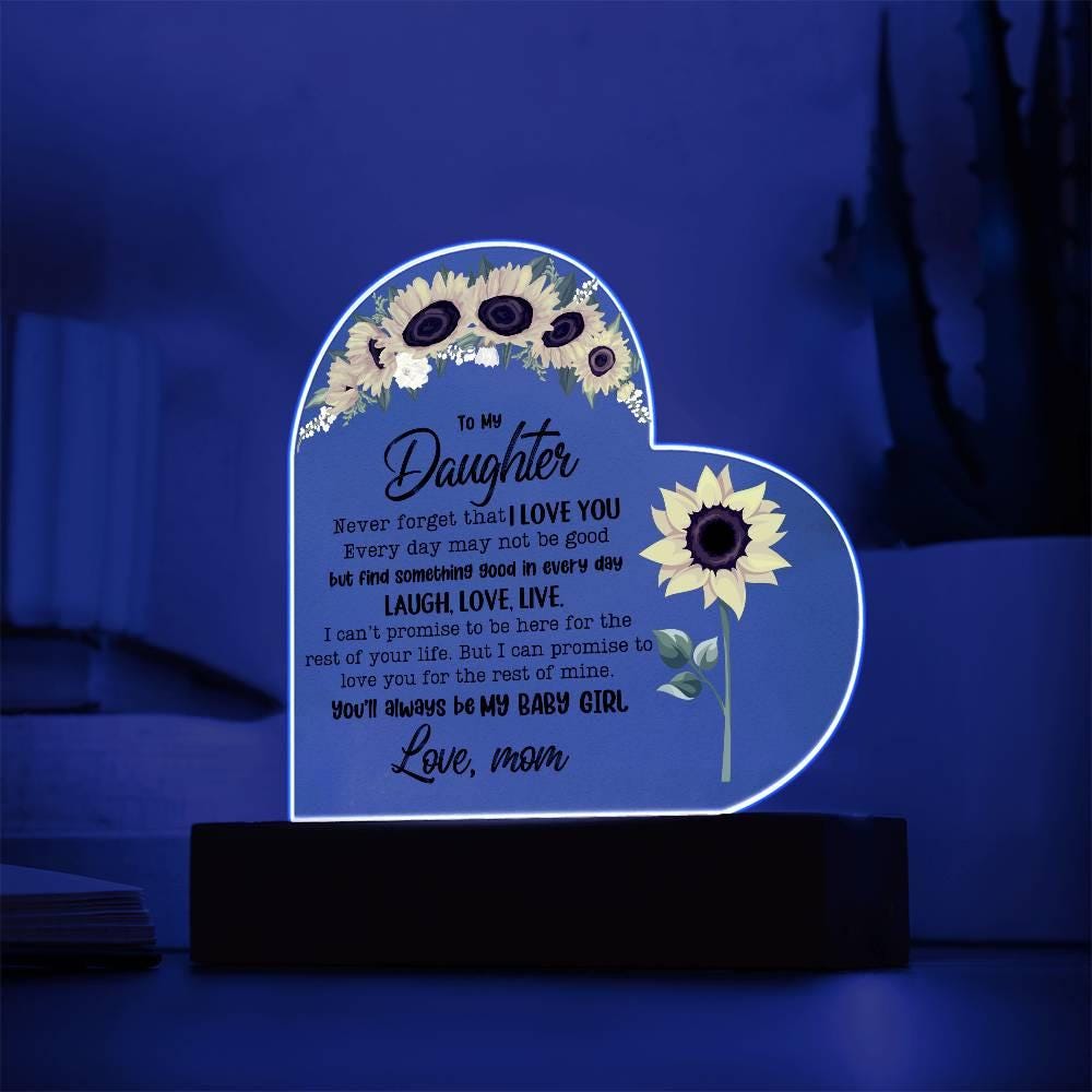 To My Daughter Personalized Heart Acrylic Plaque – Birthday Gift – view 5