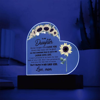 To My Daughter Personalized Heart Acrylic Plaque – Birthday Gift – view 5