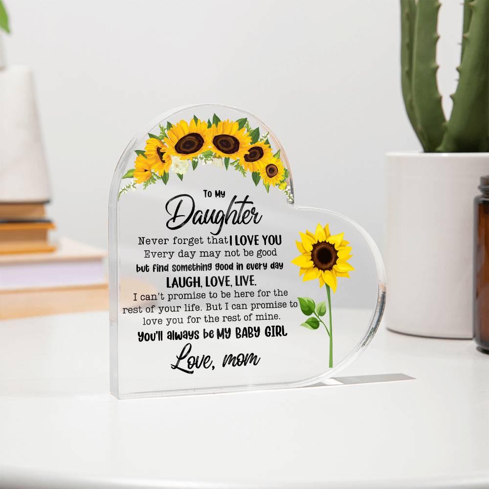 To My Daughter Personalized Heart Acrylic Plaque – Birthday Gift – view 3