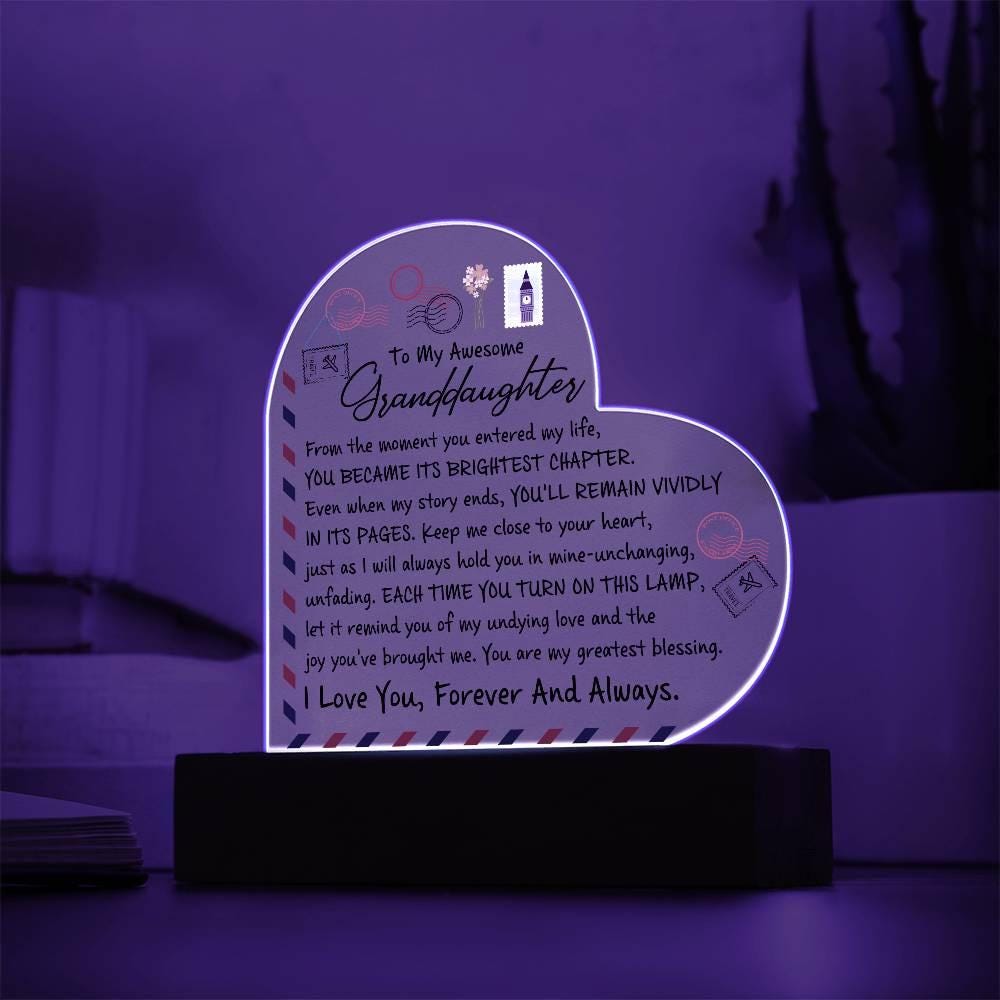 Granddaughter Personalized Heart Acrylic Plaque – Christmas Gift – view 9