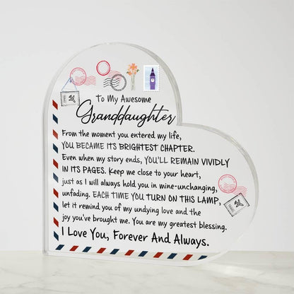 Granddaughter Personalized Heart Acrylic Plaque – Christmas Gift – view 4
