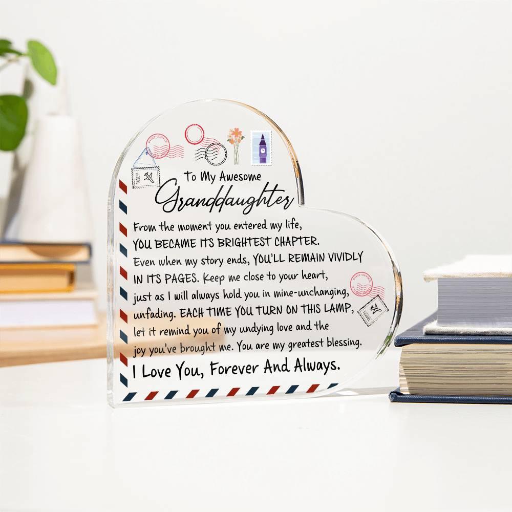 Granddaughter Personalized Heart Acrylic Plaque – Christmas Gift – view 3