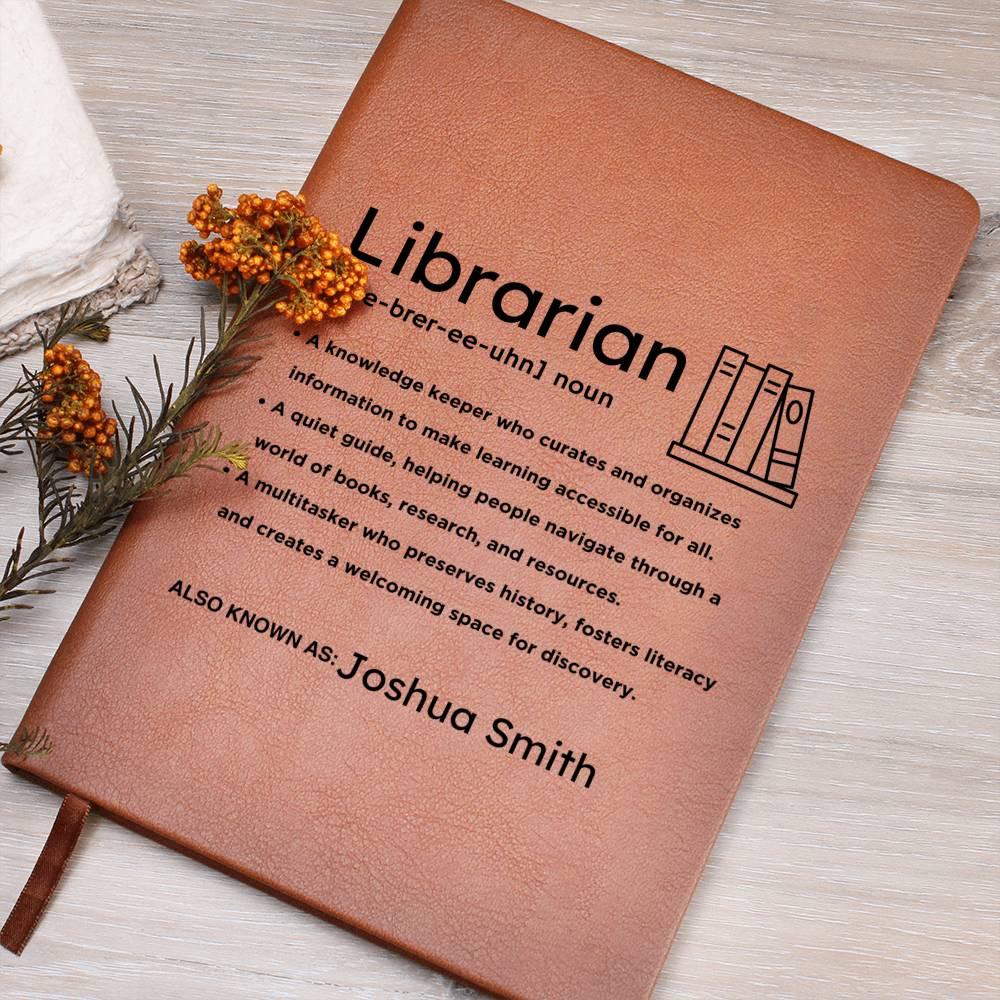 Librarian Definition Personalized Leather Journal – Gifts for Liberian – view 5