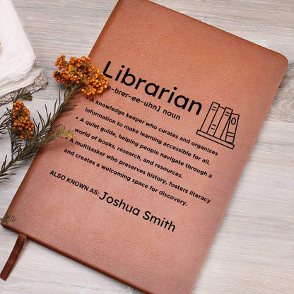 Librarian Definition Personalized Leather Journal – Gifts for Liberian – view 5