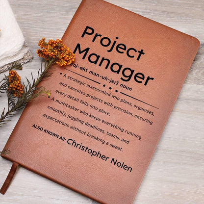 Personalized Project Manager Definition Journal – Thank you Gifts