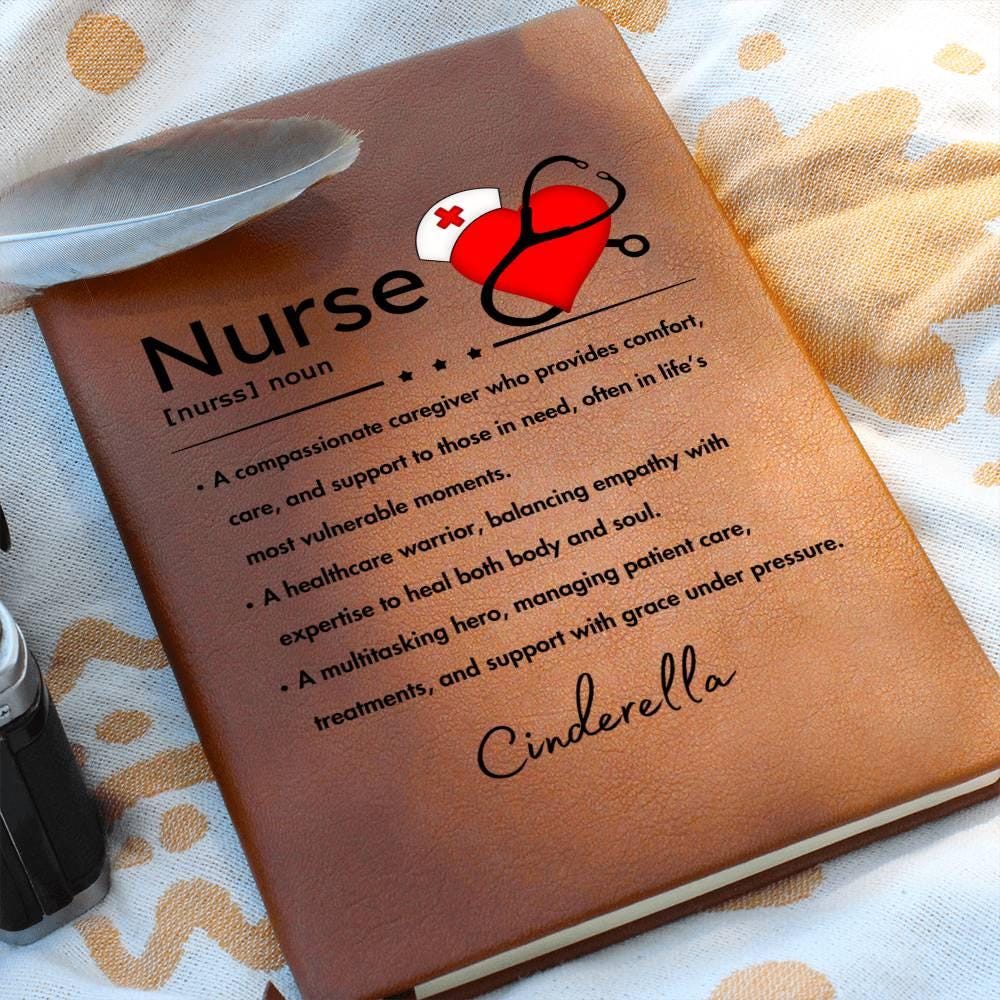 Nurse Definition Personalized Leather Journal – RN Gift – view 8