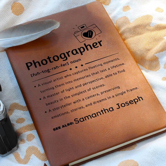 Photographer definition personalized Vegan Leather Journal