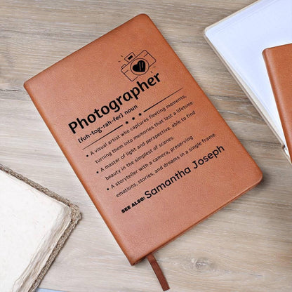 Photographer definition personalized Vegan Leather Journal – view 9