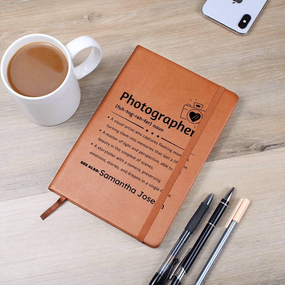 Photographer definition personalized Vegan Leather Journal – view 2