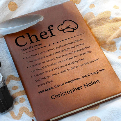 Chef Definition Personalized Leather Journal – Gift for chef