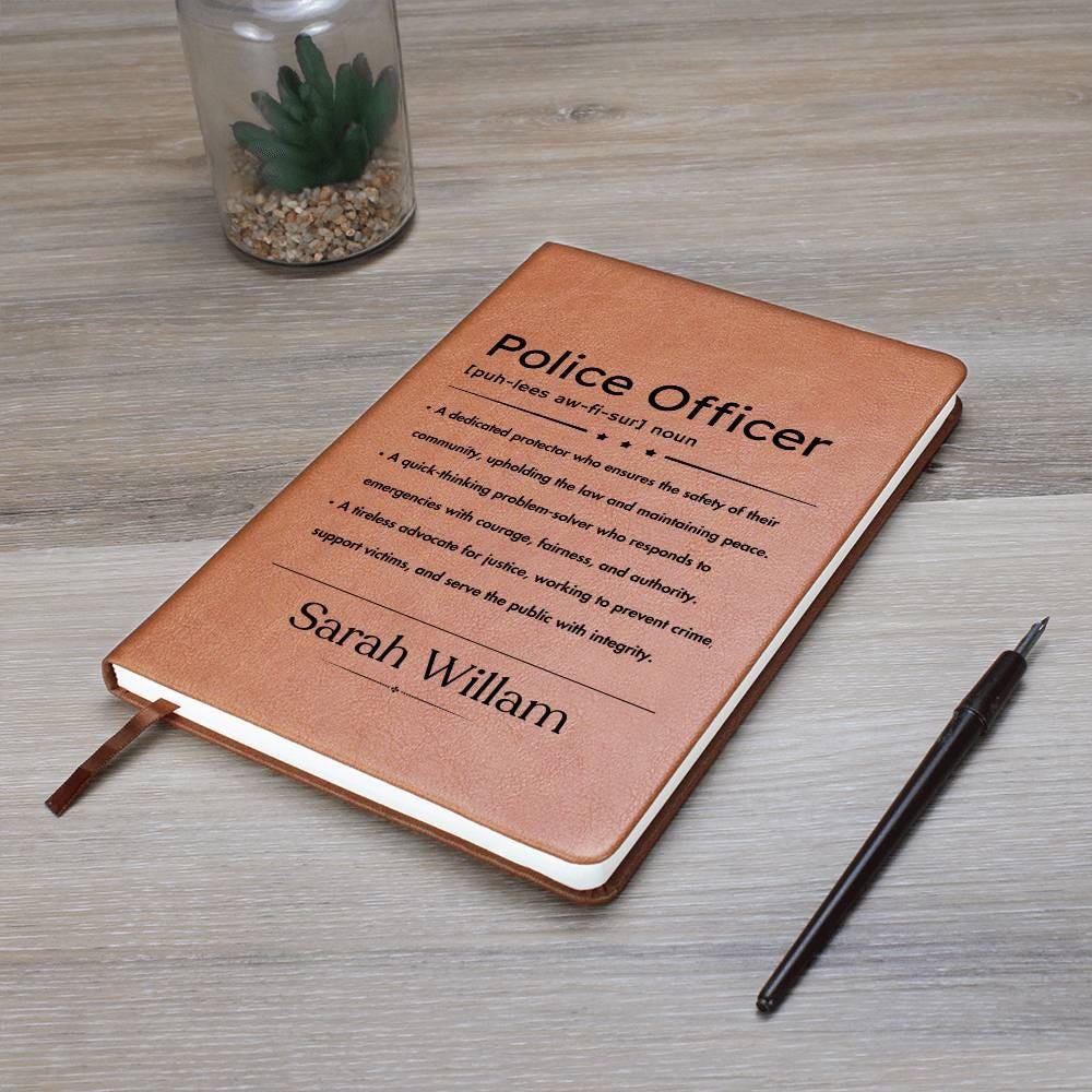 Police Officer Definition Personalized Leather Journal – Sherriff gift – view 9