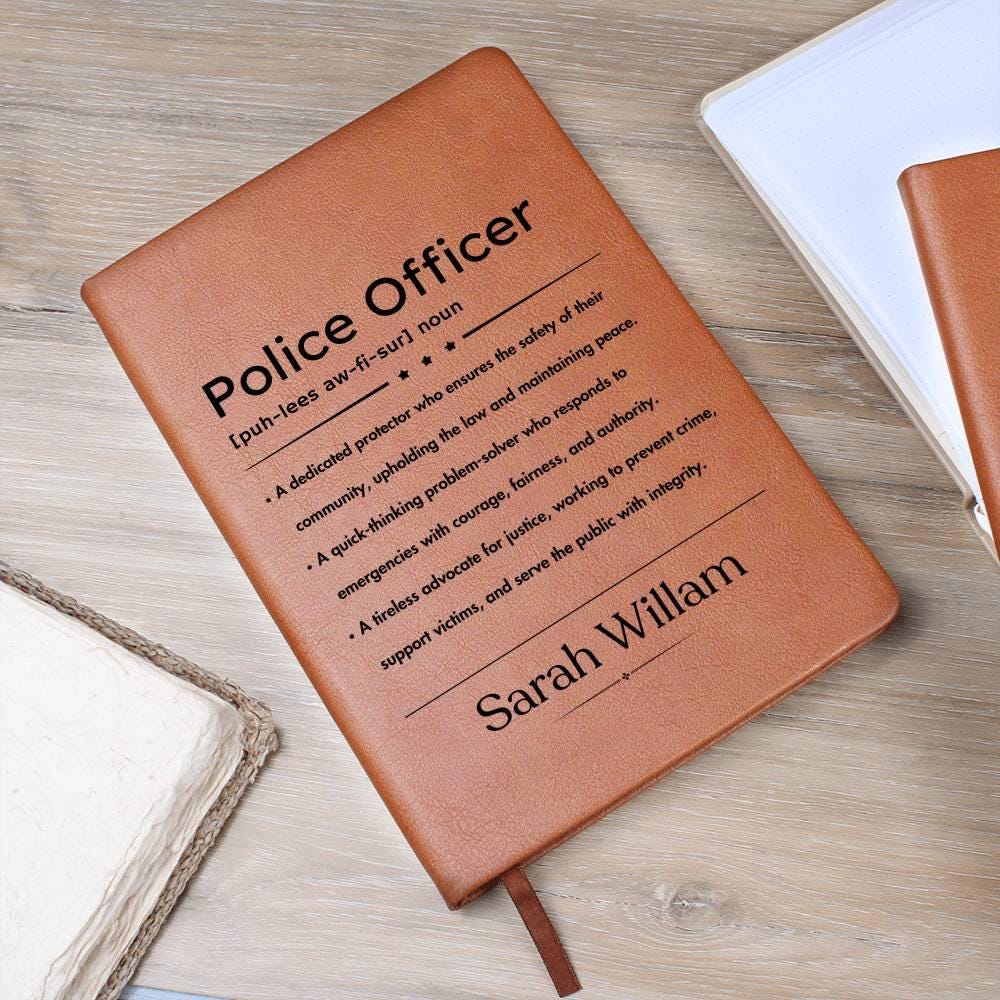 Police Officer Definition Personalized Leather Journal – Sherriff gift – view 8