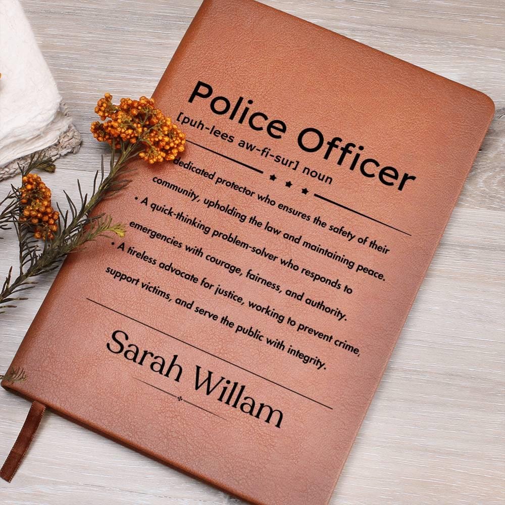 Police Officer Definition Personalized Leather Journal – Sherriff gift – view 5