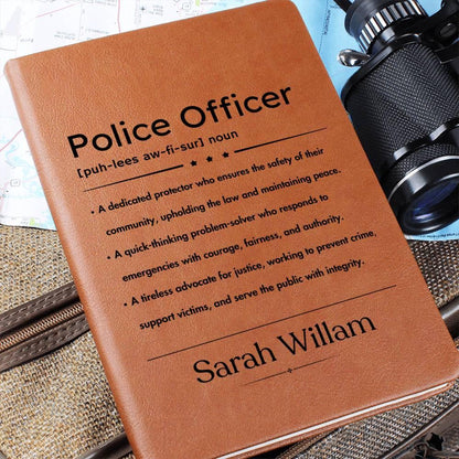 Police Officer Definition Personalized Leather Journal – Sherriff gift