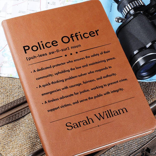 Police Officer Definition Personalized Leather Journal – Sherriff gift
