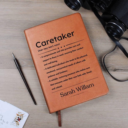 Caretaker definition Personalized Leather Journal – Gift for caregiver – view 4