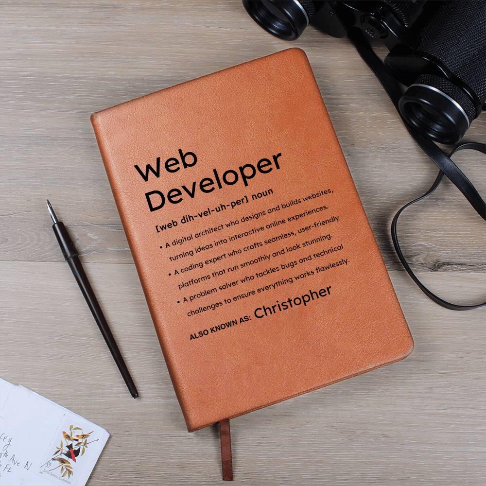 Personalized Web Developer Definition Leather Journal – view 10