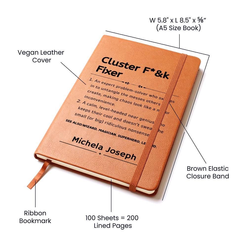 Cluster Fixer Gift Personalized Leather Journal – Boss Gift – view 2