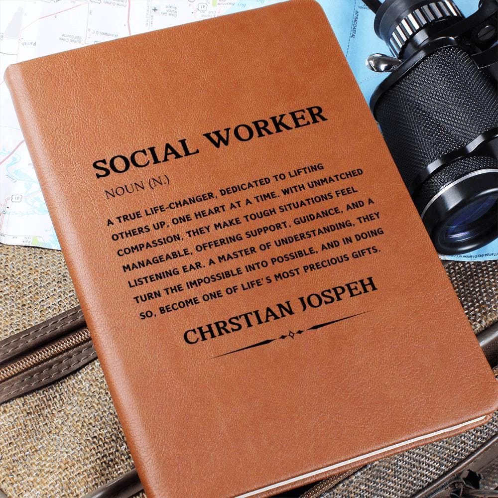 Social Worker Personalized Leather Journal – Gift for social Worker