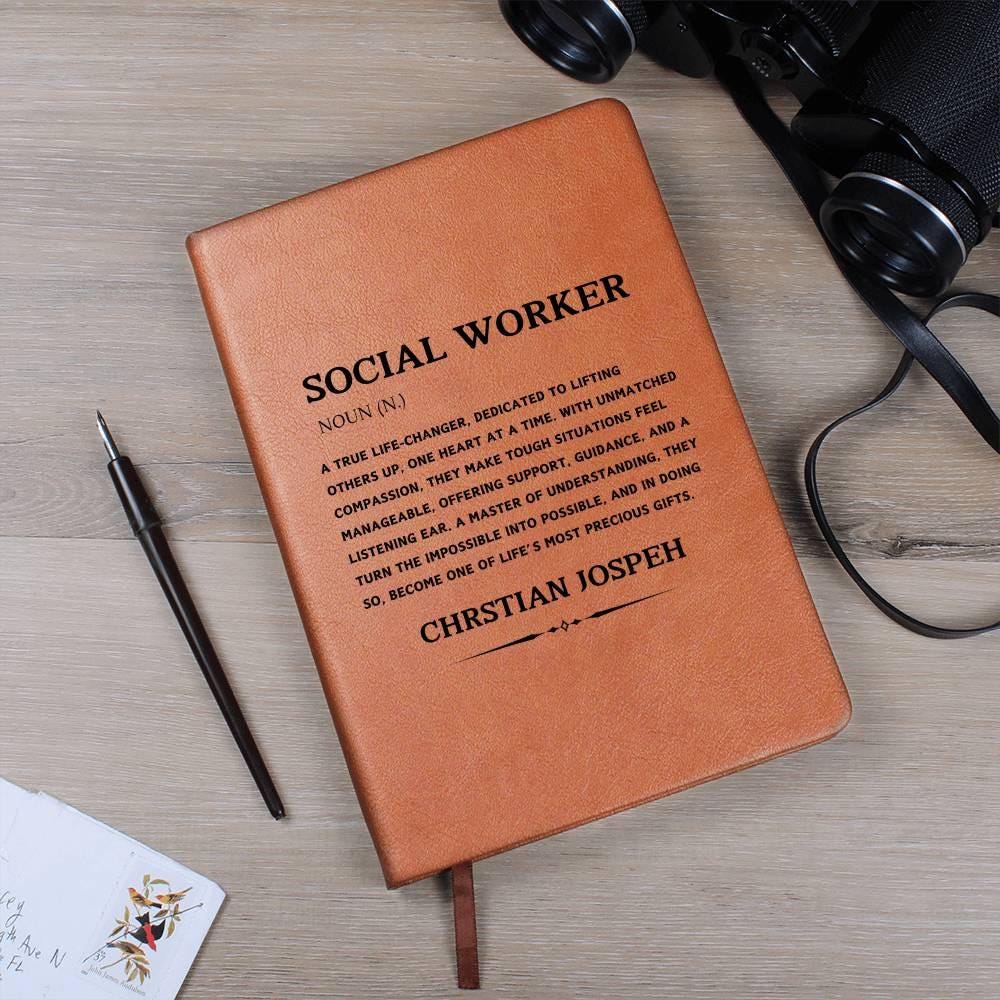 Social Worker Personalized Leather Journal – Gift for social Worker – view 10