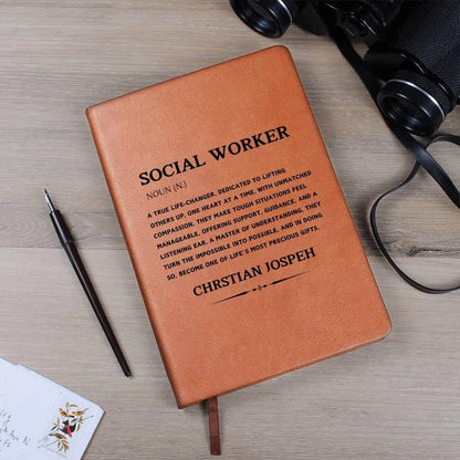 Social Worker Personalized Leather Journal – Gift for social Worker – view 10