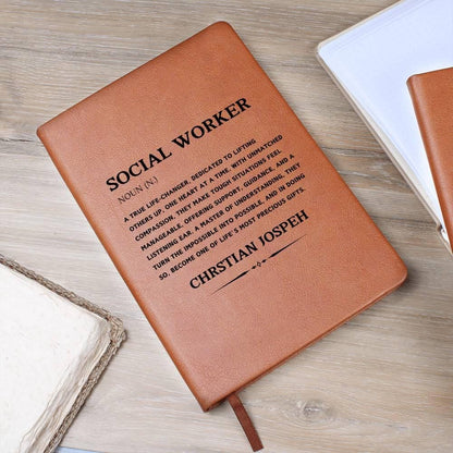 Social Worker Personalized Leather Journal – Gift for social Worker – view 8