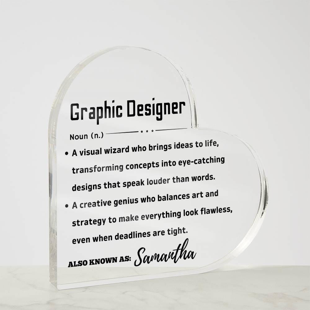 Graphic Design Definition Heart LED Plaque – Artist Keepsake Journal – view 4