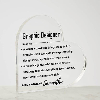 Graphic Design Definition Heart LED Plaque – Artist Keepsake Journal – view 4