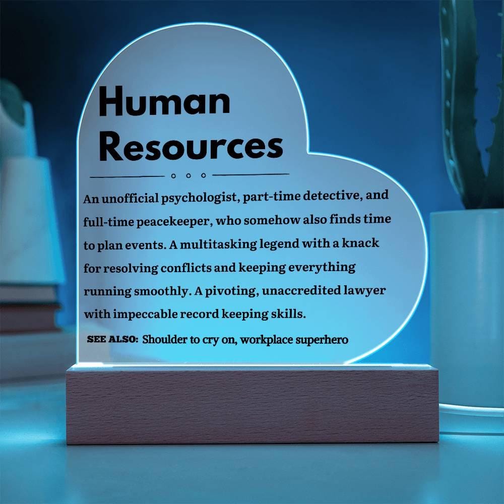 Human Resource Personalized LED Heart Plaque – Meaningful Hr Gift – view 2