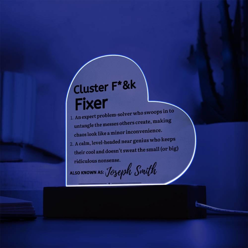 Cluster Fixer Gift Personalized LED Acrylic Plaque – Manger Gift – view 6