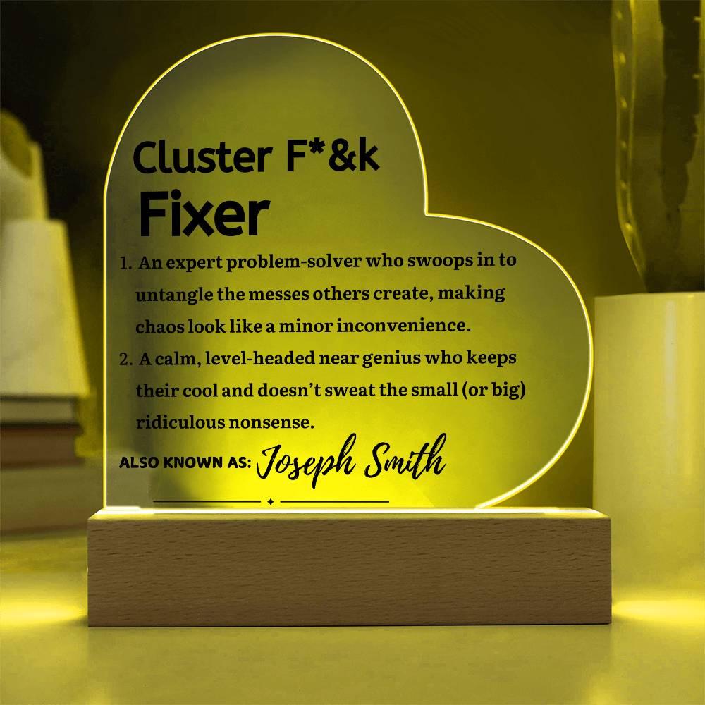 Cluster Fixer Gift Personalized LED Acrylic Plaque – Manger Gift – view 5