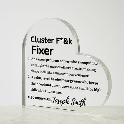 Cluster Fixer Gift Personalized LED Acrylic Plaque – Manger Gift – view 3