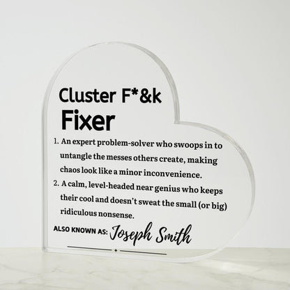 Cluster Fixer Gift Personalized LED Acrylic Plaque – Manger Gift – view 4