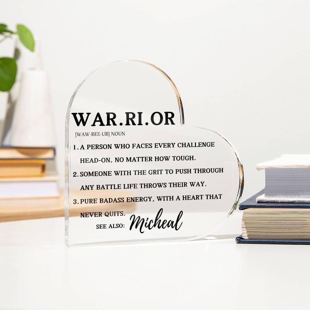 Personalized Warrior Definition Plaque – Cancer Recovery Gifts – view 9
